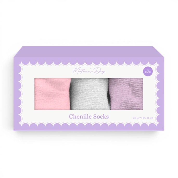 WholesaleMother's Day Soft Chenille Socks 3pk | Wholesale Direct