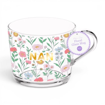 WholesaleMother's Day Nan's Floral Glass Mug 350ml | Wholesale Direct WholesaleMother's Day Nan's Floral Glass Mug 350ml | Wholesale Direct