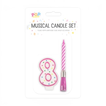 Wholesale Musical candle holder 0-9 Pink & Blue | Wholesale Direct