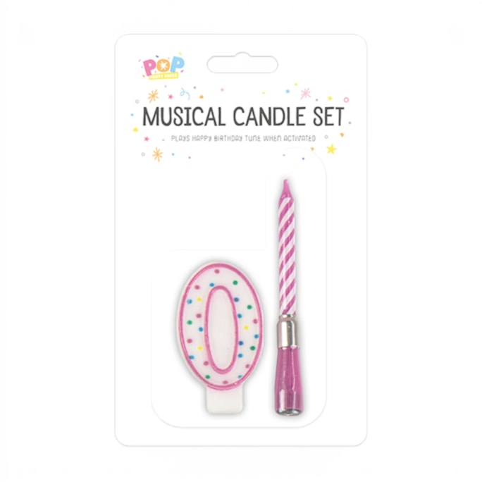 Wholesale Musical candle holder 0-9 Pink & Blue | Wholesale Direct