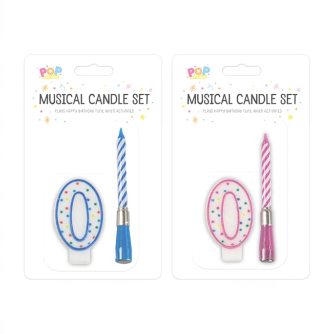 Wholesale Musical candle holder 0-9 Pink & Blue | Wholesale Direct
