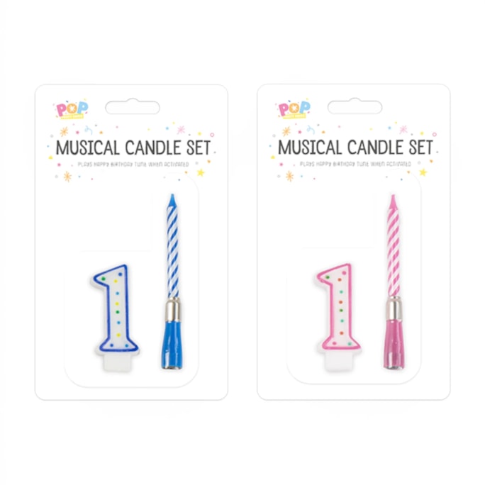 Wholesale Musical candle holder 0-9 Pink & Blue | Wholesale Direct