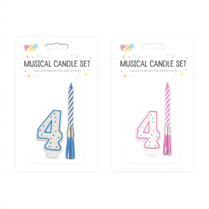 Wholesale Musical candle holder 0-9 Pink & Blue | Wholesale Direct