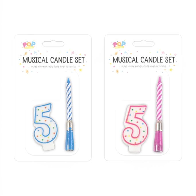 Wholesale Musical candle holder 0-9 Pink & Blue | Wholesale Direct