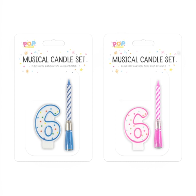 Wholesale Musical candle holder 0-9 Pink & Blue | Wholesale Direct