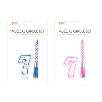 Wholesale Musical candle holder 0-9 Pink & Blue | Wholesale Direct