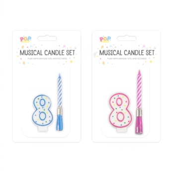 Wholesale Musical candle holder 0-9 Pink & Blue | Wholesale Direct