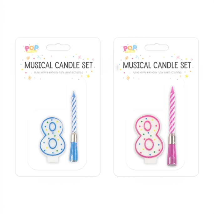 Wholesale Musical candle holder 0-9 Pink & Blue | Wholesale Direct