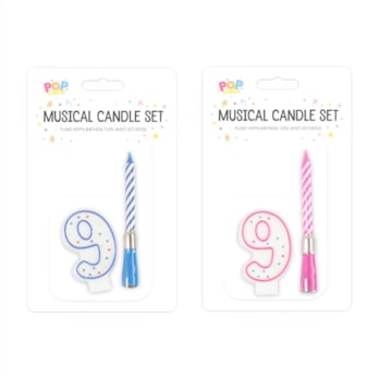 Wholesale Musical candle holder 0-9 Pink & Blue | Wholesale Direct