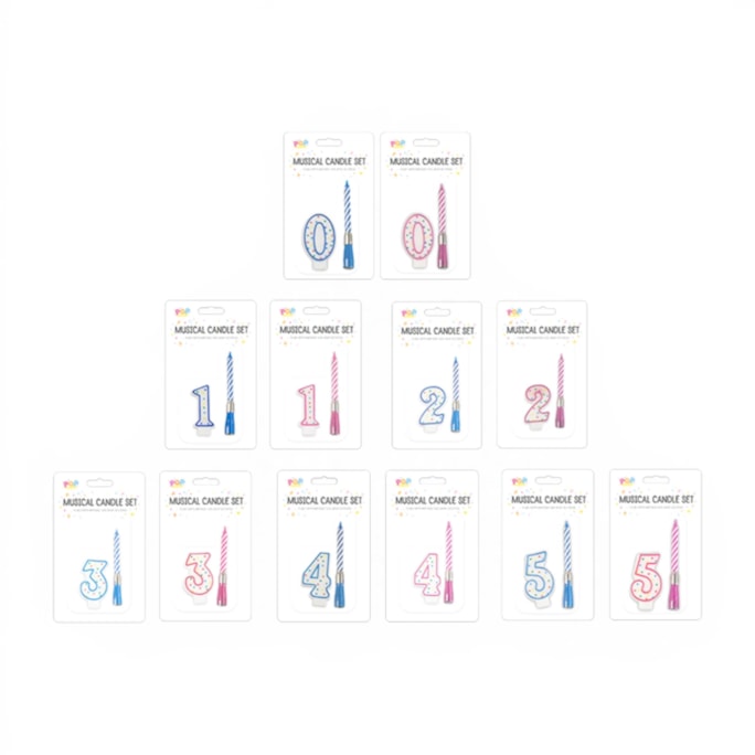 Wholesale Musical candle holder 0-9 Pink & Blue | Wholesale Direct