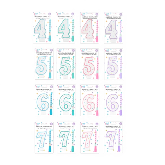 Wholesale Pastel Musical Birthday Candle Set | Wholesale Direct