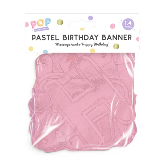 Wholesale Pastel Happy Birthday Banner 1.4M | Wholesale Direct