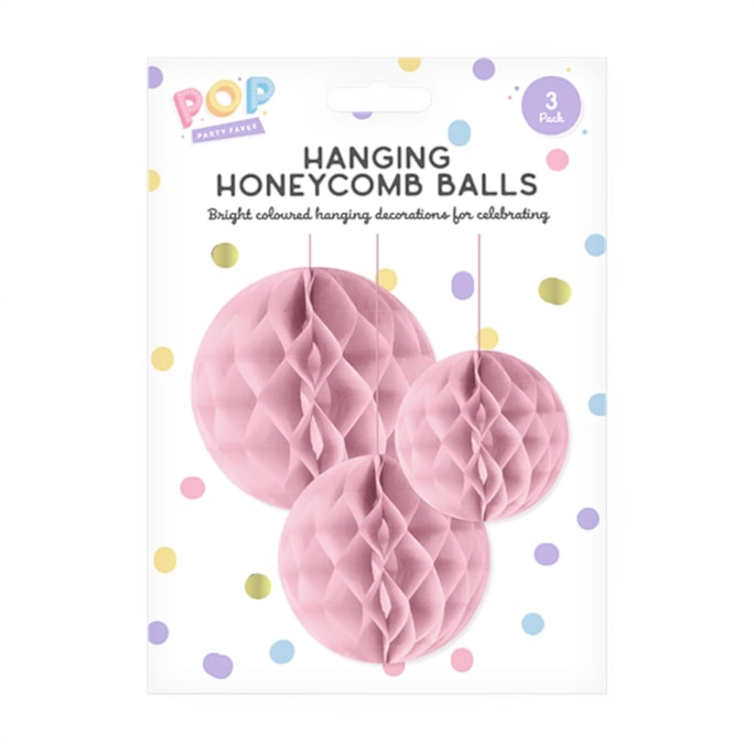 Wholesale Pastel Honeycomb Hanging Decoration 3pk | Wholesale Direct