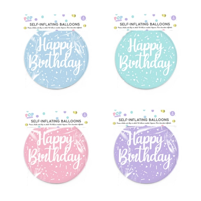 Wholesale Pastel Self Inflating Balloon 2pk | Wholesale Direct