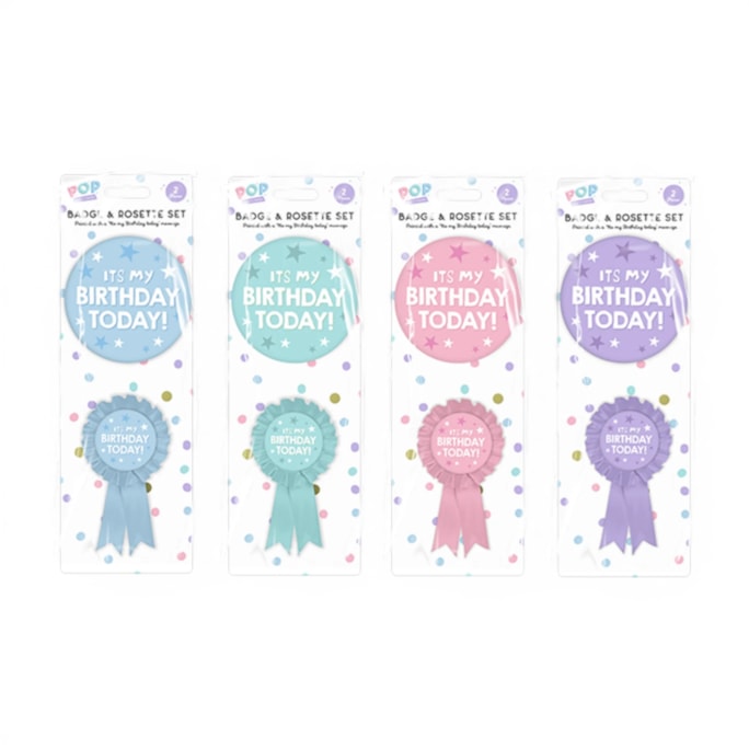 Wholesale Pastel Birthday Party Badge Set 2pcs | Wholesale Direct Wholesale Pastel Birthday Party Badge Set 2pcs | Wholesale Direct