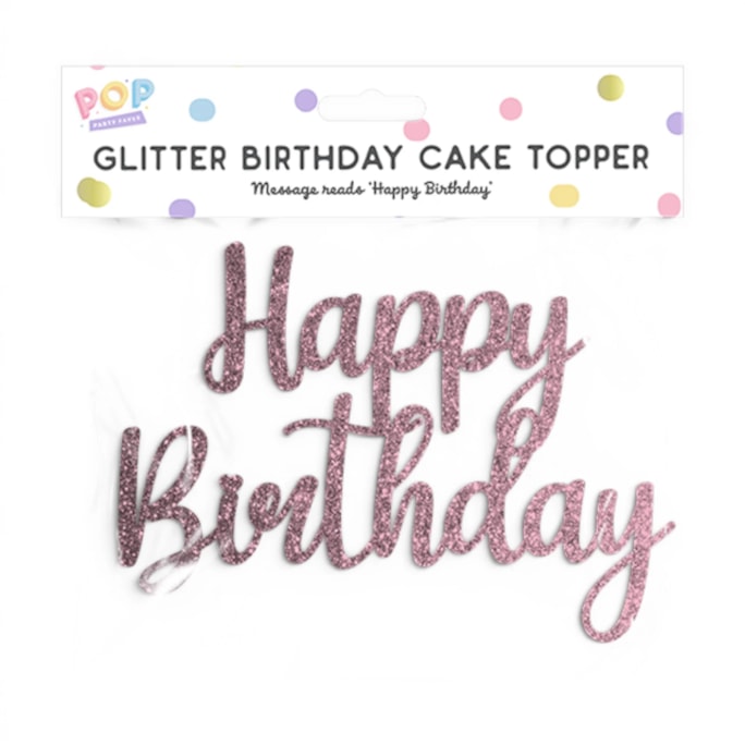 Wholesale Pastel Glitter Happy Birthday Cake Topper | Wholesale Direct