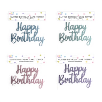 Wholesale Pastel Glitter Happy Birthday Cake Topper | Wholesale Direct Wholesale Pastel Glitter Happy Birthday Cake Topper | Wholesale Direct