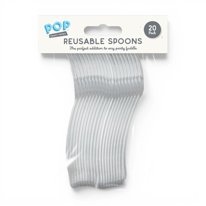 Wholesale Reusable Plastic Spoons 20pk | Wholesale Direct