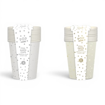Wholesale Metallic Foil Print Paper Cups 10pk | Wholesale Direct