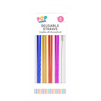Wholesale Multicolour Reusable Straws 8pk | Wholesale Direct Wholesale Multicolour Reusable Straws 8pk | Wholesale Direct