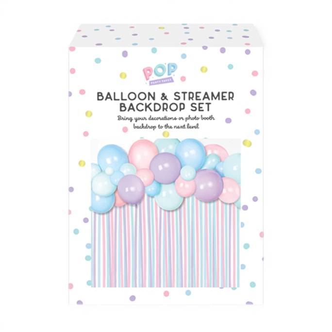 Wholesale Pastel Balloons & Streamer Back Drop Set | Wholesale Direct
