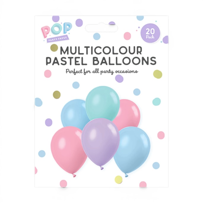 Wholesale Pastel Multicolour Balloons 20pk | Wholesale Direct