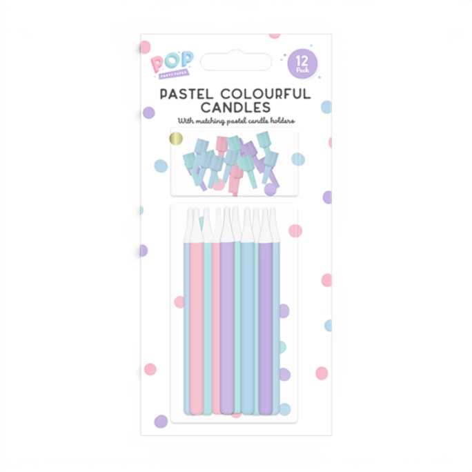 Wholesale Pastel Multicolour Candles 12pk | Wholesale Direct