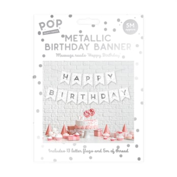 Wholesale Metallic Foiled Card Happy Birthday Banner 5M | Wholesale Direct