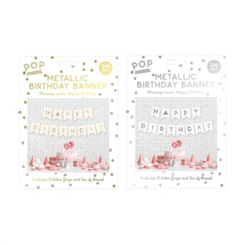 Wholesale Metallic Foiled Card Happy Birthday Banner 5M | Wholesale Direct