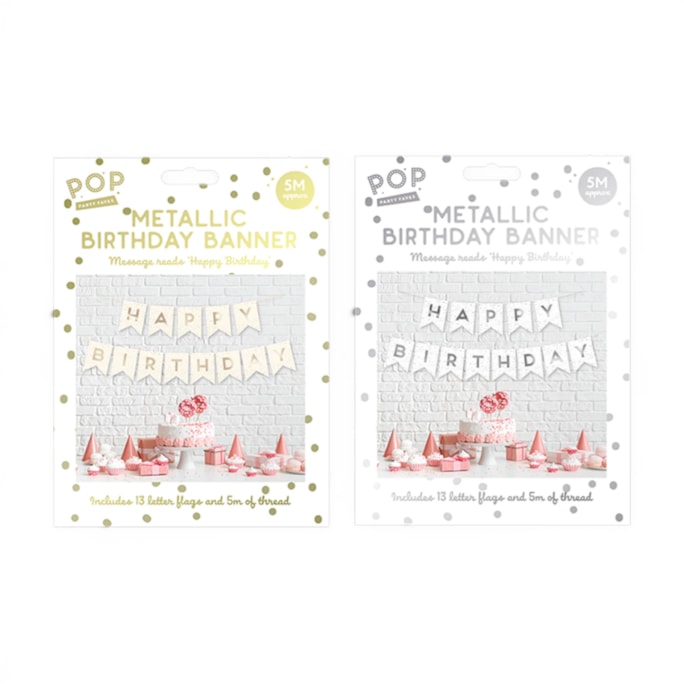 Wholesale Metallic Foiled Card Happy Birthday Banner 5M | Wholesale Direct Wholesale Metallic Foiled Card Happy Birthday Banner 5M | Wholesale Direct