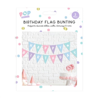 Wholesale Pastel Happy Birthday Flag Bunting 3M | Wholesale Direct