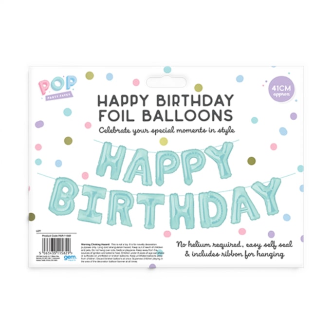 Wholesale Pastel Happy Birthday Foil Balloons 41cm | Wholesale Direct