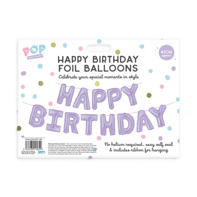 Wholesale Pastel Happy Birthday Foil Balloons 41cm | Wholesale Direct