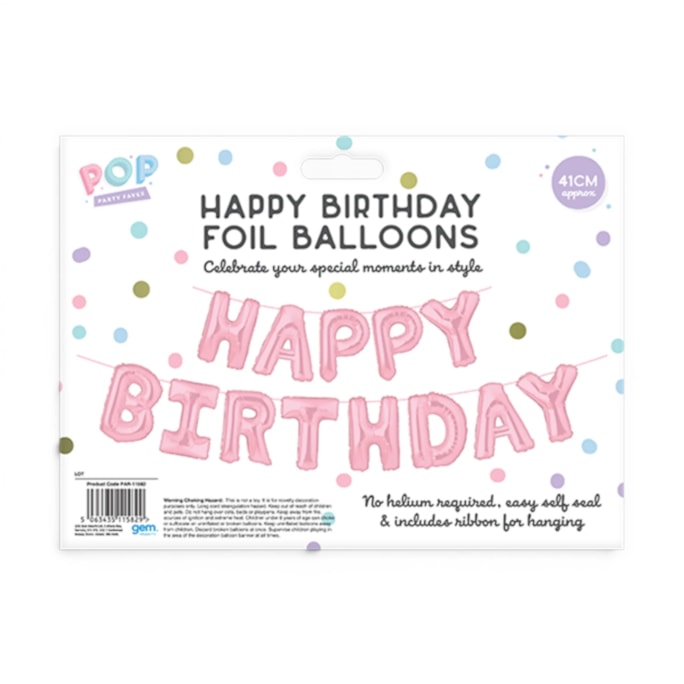 Wholesale Pastel Happy Birthday Foil Balloons 41cm | Wholesale Direct