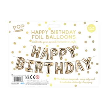 Wholesale Metallic Happy Birthday Foil Balloons 41cm | Wholesale Direct