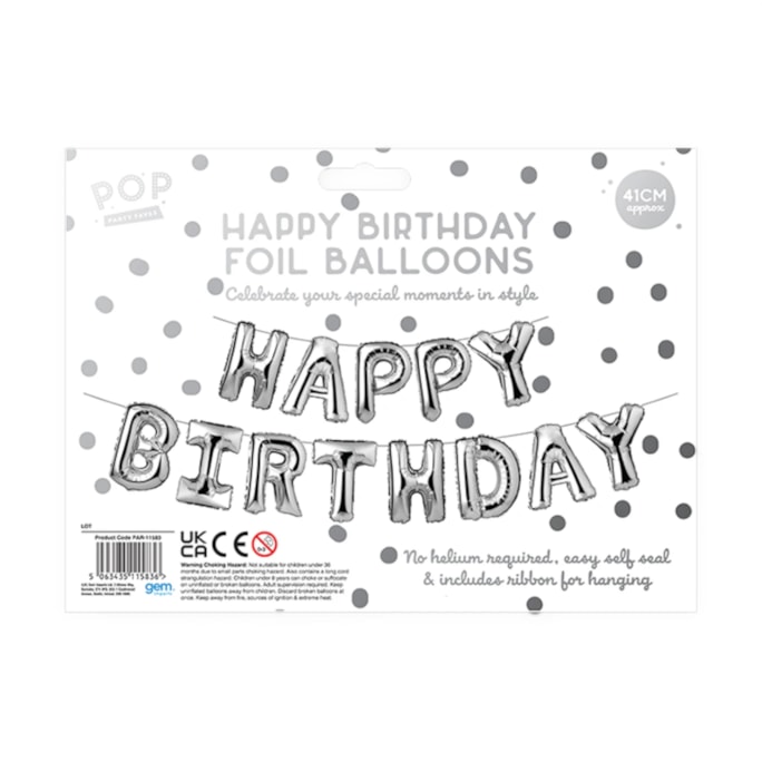Wholesale Metallic Happy Birthday Foil Balloons 41cm | Wholesale Direct