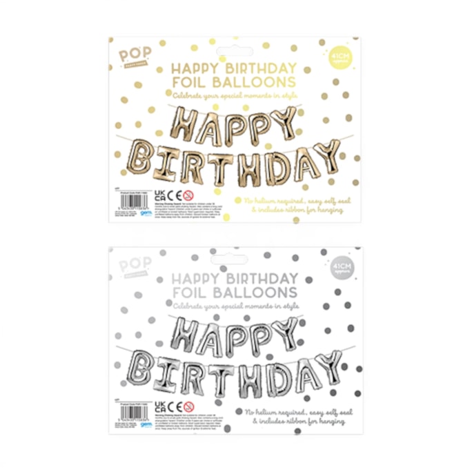 Wholesale Metallic Happy Birthday Foil Balloons 41cm | Wholesale Direct Wholesale Metallic Happy Birthday Foil Balloons 41cm | Wholesale Direct