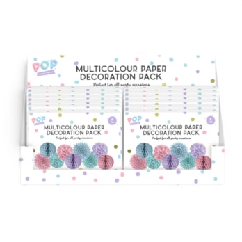 Wholesale Pastel Multicolour Paper Decoration Pack 9pk CDU | Wholesale Direct Wholesale Pastel Multicolour Paper Decoration Pack 9pk CDU | Wholesale Direct