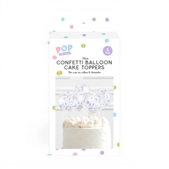 Wholesale Pastel Mini Confetti Balloon Cake Toppers 5pk | Wholesale Direct