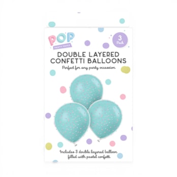 Wholesale Pastel Double Layered Confetti Balloons 3pk | Wholesale Direct