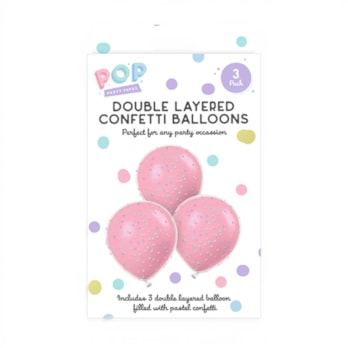 Wholesale Pastel Double Layered Confetti Balloons 3pk | Wholesale Direct