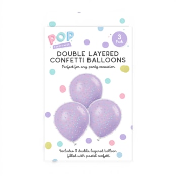 Wholesale Pastel Double Layered Confetti Balloons 3pk | Wholesale Direct