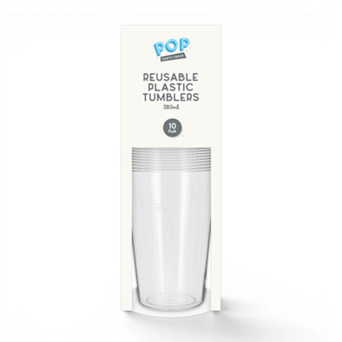 Wholesale Reusable Plastic Tumblers 380ml 10pk | Wholesale Direct