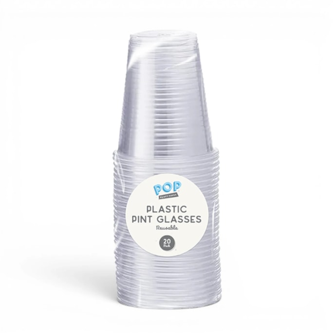 Wholesale Reusable Plastic Pint Glasses 20pk | Wholesale Direct
