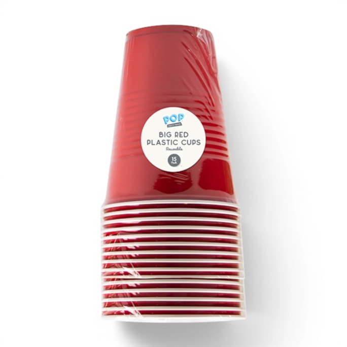 Wholesale Red Plastic Cup 18oz 15pk | Wholesale Direct