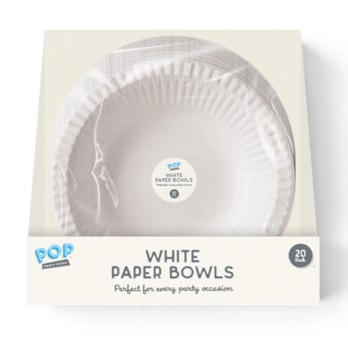 Wholesale White Paper Bowls 20pk CDU | Wholesale Direct Wholesale White Paper Bowls 20pk CDU | Wholesale Direct