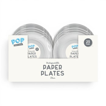 Wholesale White paper plates 23cm 25pk CDU | Wholesale Direct