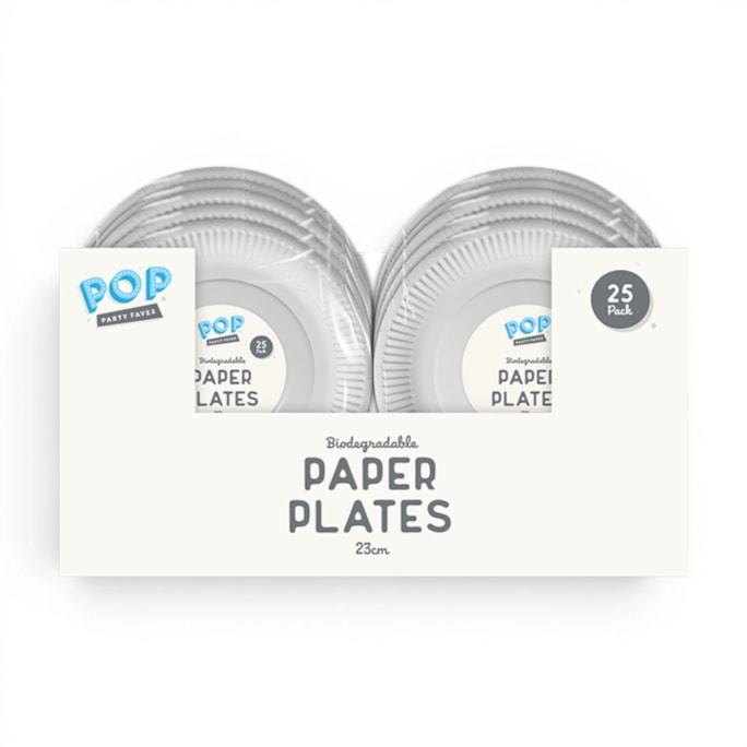 Wholesale White paper plates 23cm 25pk CDU | Wholesale Direct