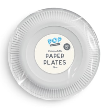 Wholesale White paper plates 18cm 30pk CDU | Wholesale Direct