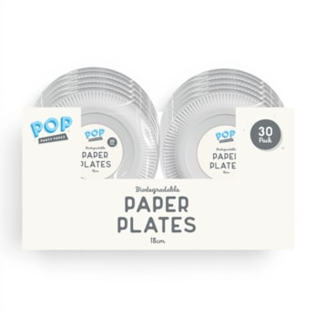 Wholesale White paper plates 18cm 30pk CDU | Wholesale Direct